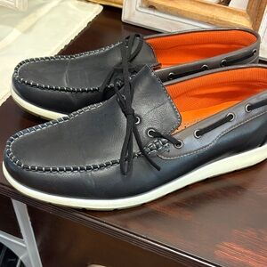 Classic Black Leather Boat Shoes